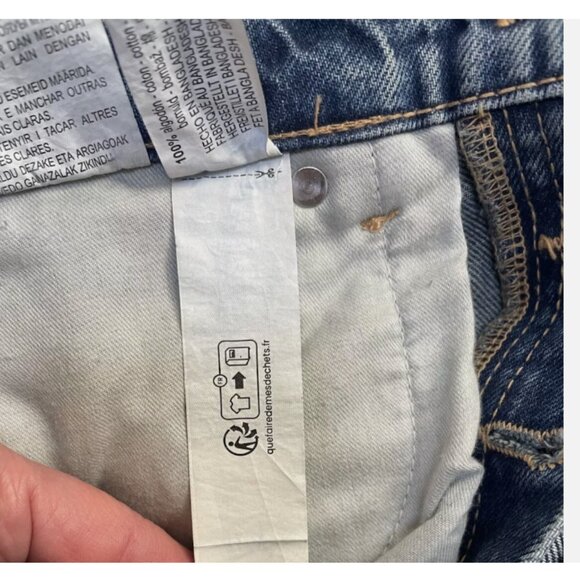 Zara Boyfriend Full Length Jeans Mid Waist Low Rise Slim Fit Straight Leg NEW - Picture 12 of 16